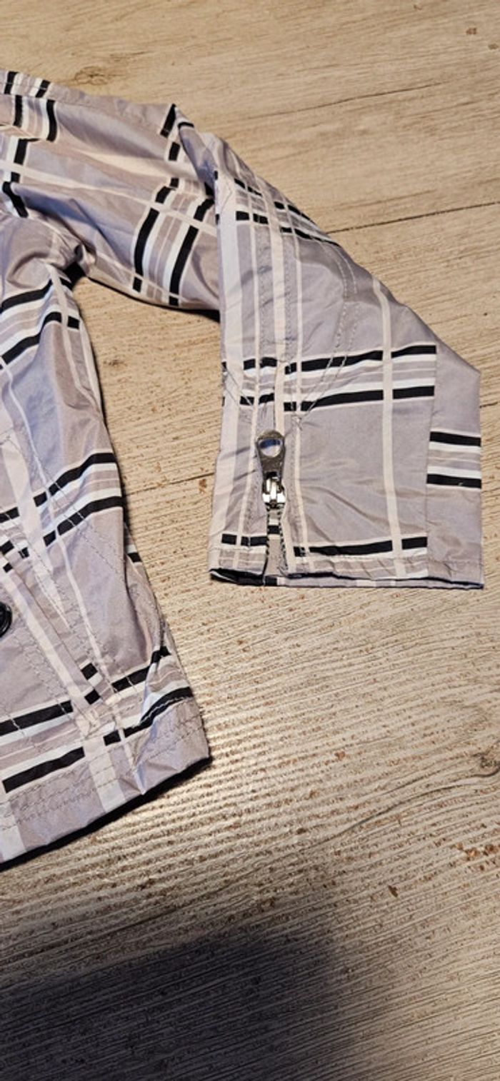 Veste coupe vent grise à carreaux, RR Republica, 8 ans, nickel - photo numéro 4