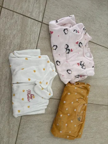 3 pyjama fille 6 mois, 67cm