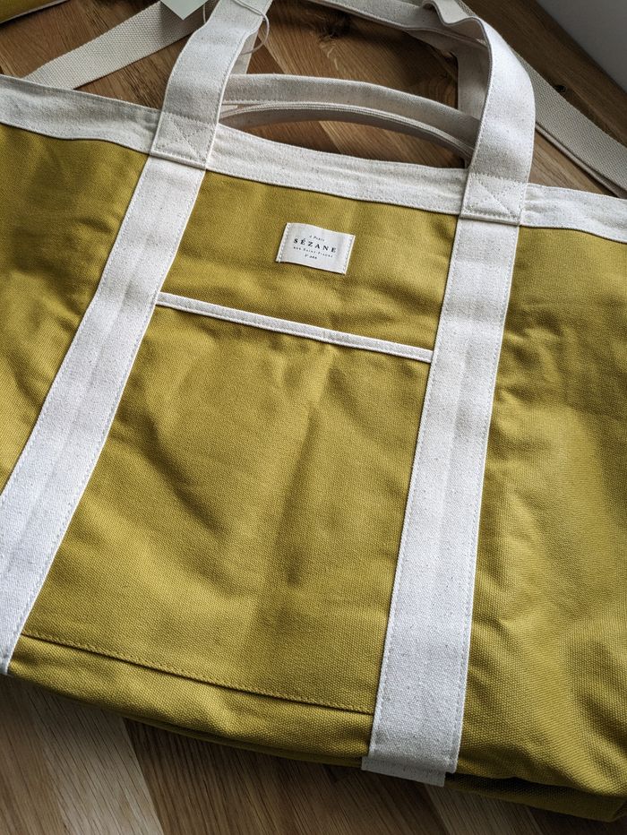 Ensemble sac week-end + trousse Sezane vert olive Neuf - photo numéro 4