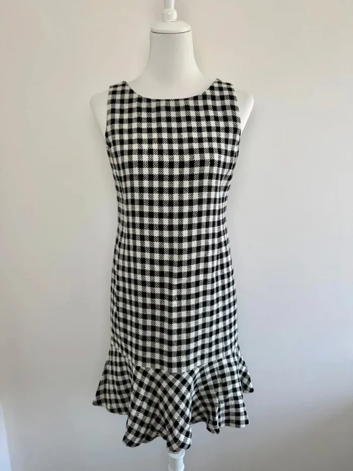 Robe Ralph Lauren vichy noires et blanches taille 6 soit S comme neuve