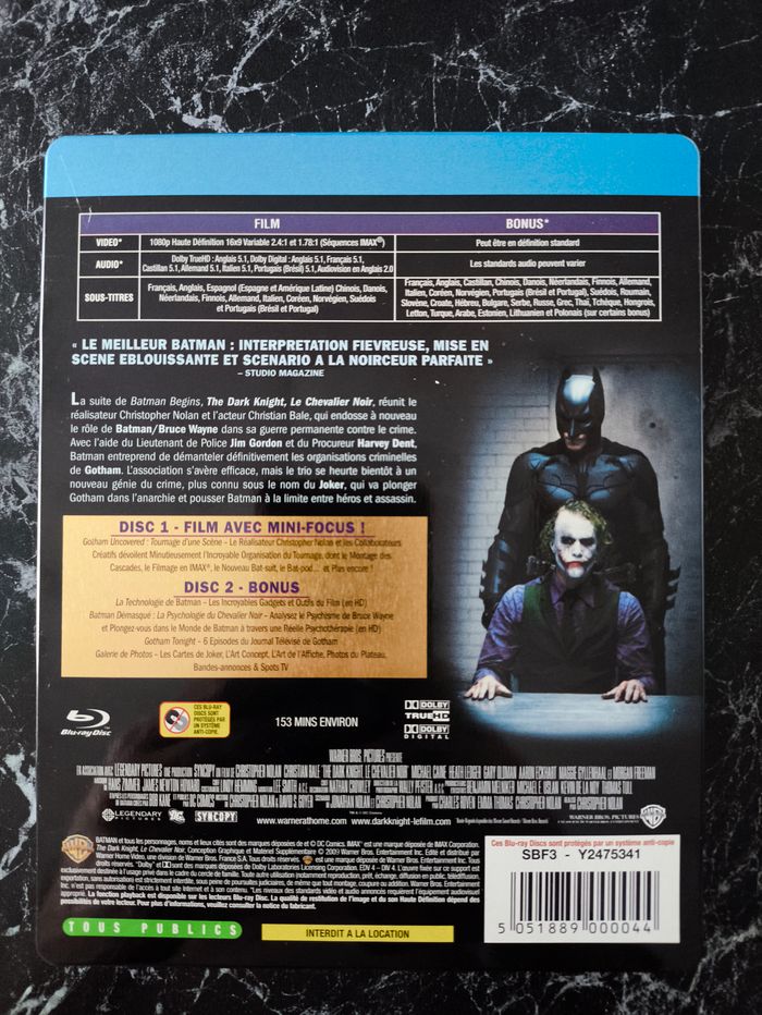 Steelbook The Dark Knight en Blu-ray - photo numéro 2