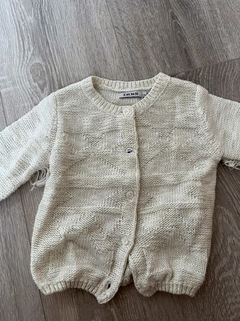 Gilet fille beige pailleté IKKS 18 mois