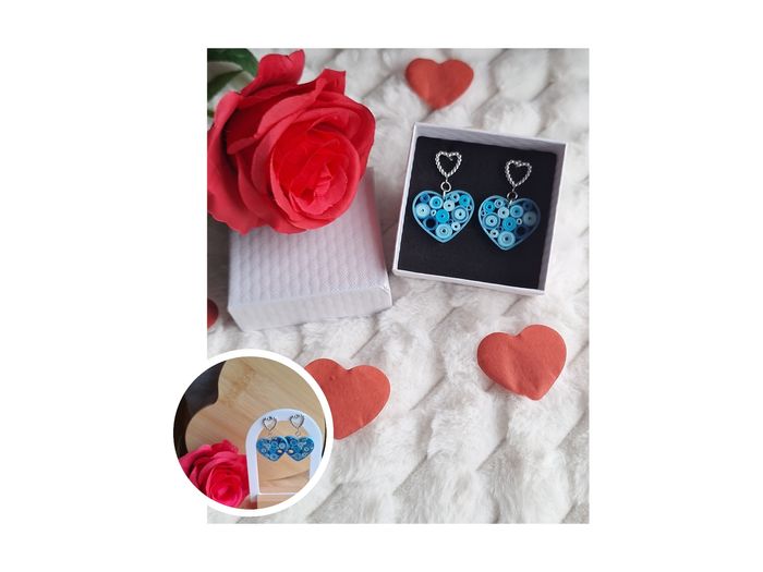 Boucles d'oreilles en quilling ❤️ Amoria ❤️ - photo numéro 3