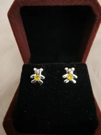 💎Boucles d’oreilles Argenté Nounours 💎