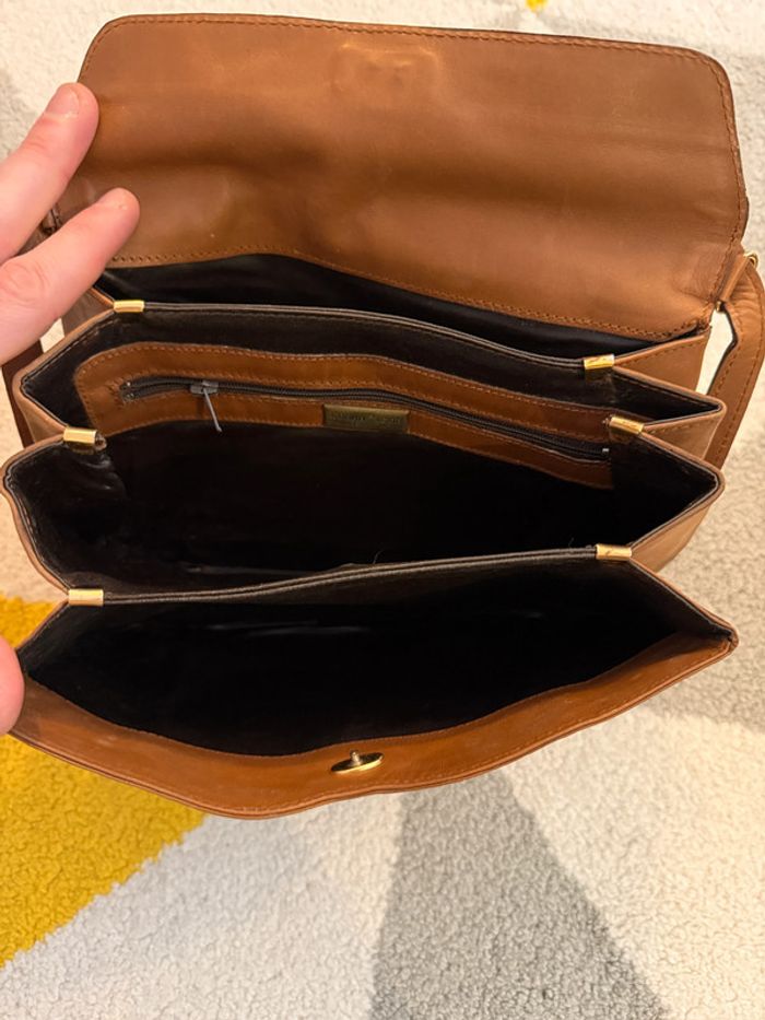 Sac à bandoulière en cuir marron vintage - photo numéro 5