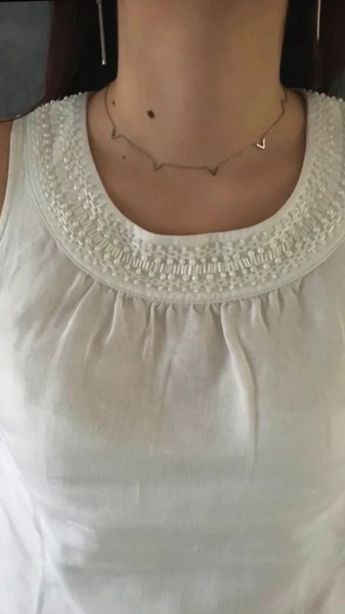 Top en coton Etam blanc - photo numéro 4