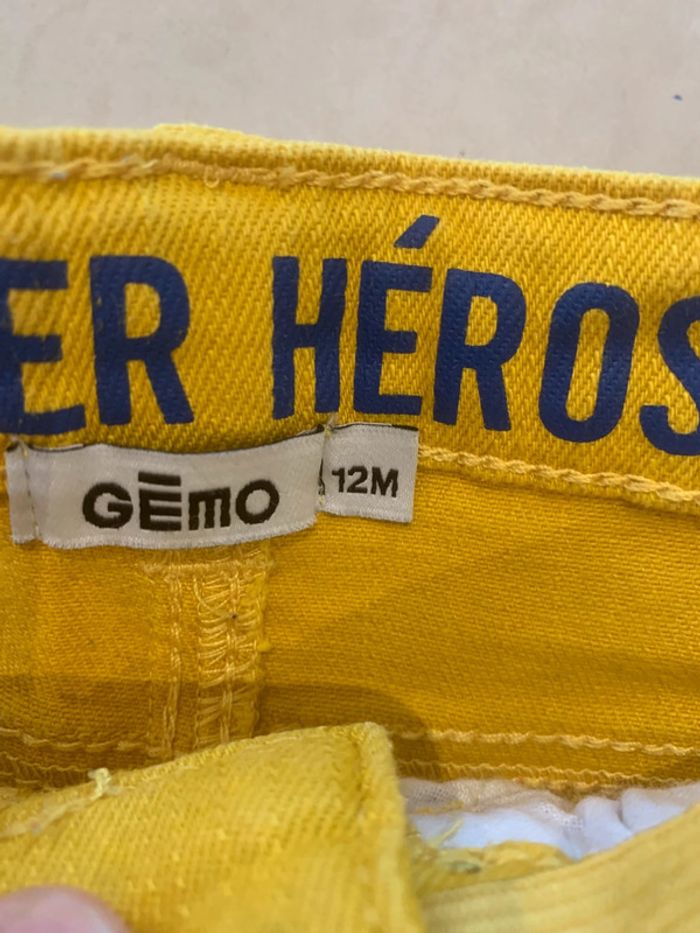 Jean jaune super héros gemo 12 mois 74cm - photo numéro 2