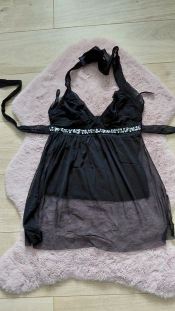 Haut top transparents noir TFNC France taille 1