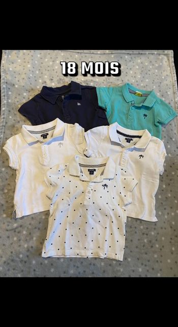Lot de 5 polos manches courtes 18 mois