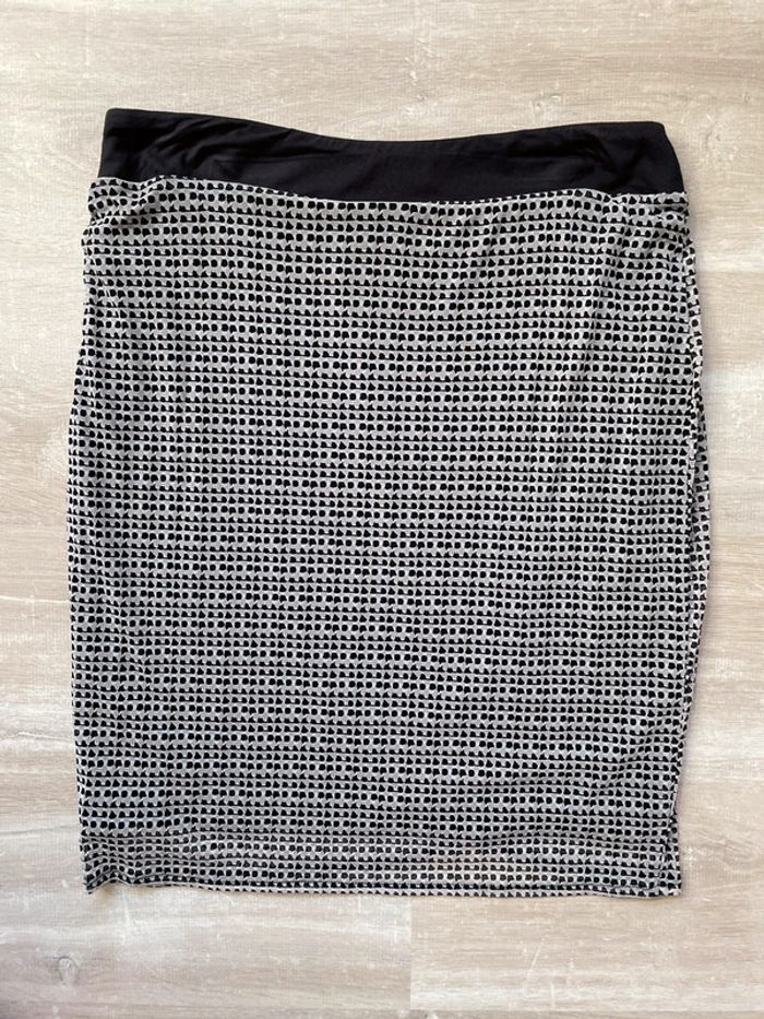 Jupe « Comma » à petits carreaux noirs, gris et blancs taille 38 (D) - photo numéro 2