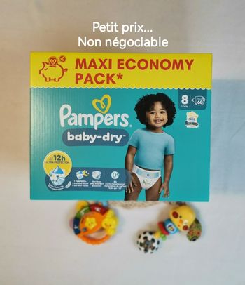 Pampers baby dry, taille 8, 17kg et plus, 68 couches