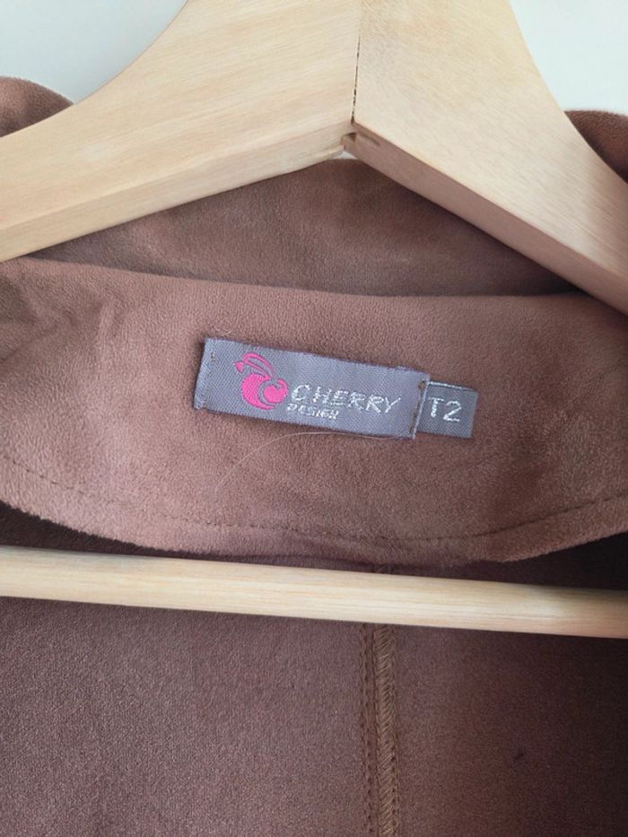 Gilet marron style suédine à clous - cherry design t2 (m) - photo numéro 2