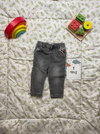 jean slim gris mes petits cailloux 9 mois taille réglable