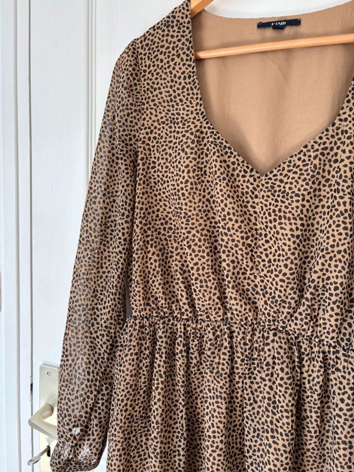 Robe motif léopard manche longue - photo numéro 2