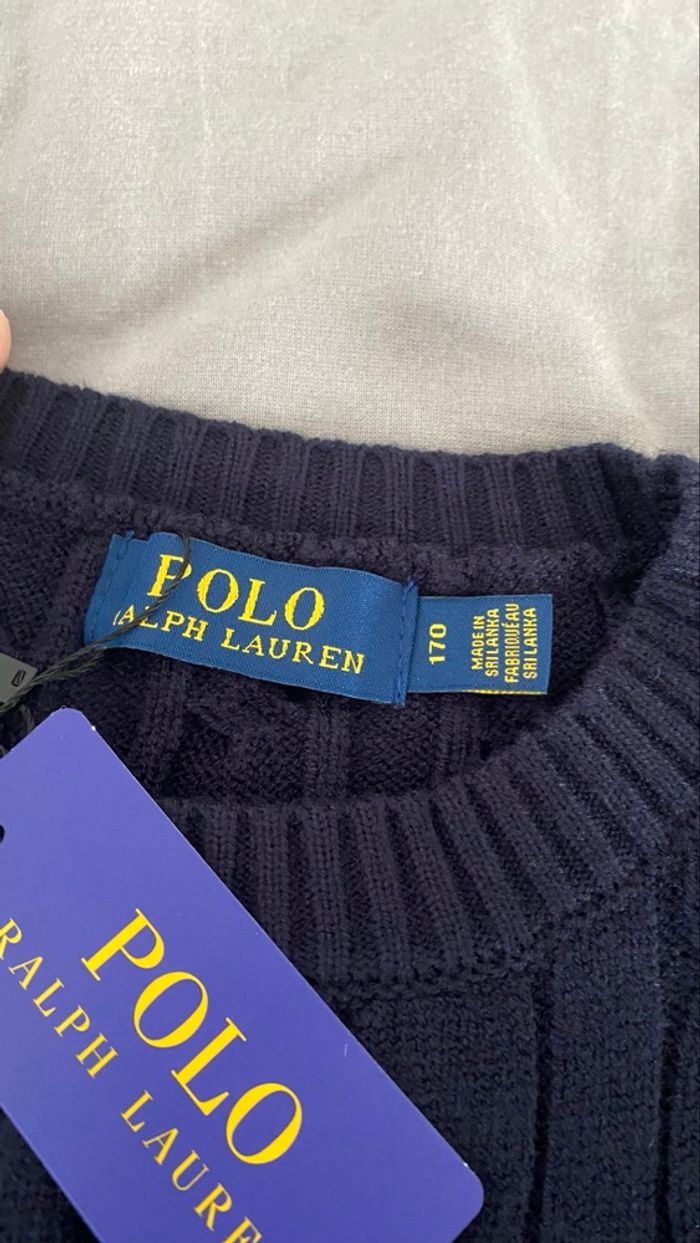 🔵 Pull Polo Ralph Lauren bleu marine – Neuf avec étiquette - photo numéro 4