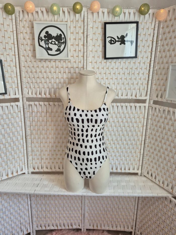💕joli maillot de bain 1 pièce à pois look rétro chic benetton femme TS/ 36 💕