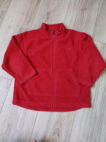 Polaire rouge zippé