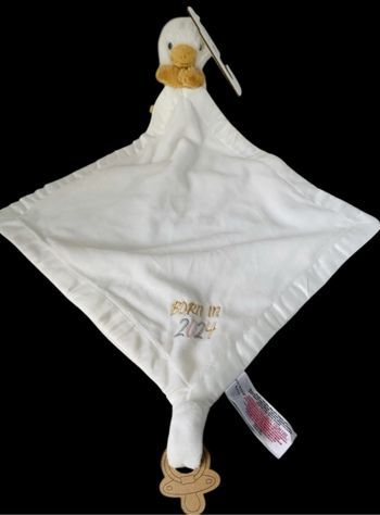 ❤️B4683 Doudou plat Mouchoir Poussin Oiseau Canard Blanc Born In 2024 Primark