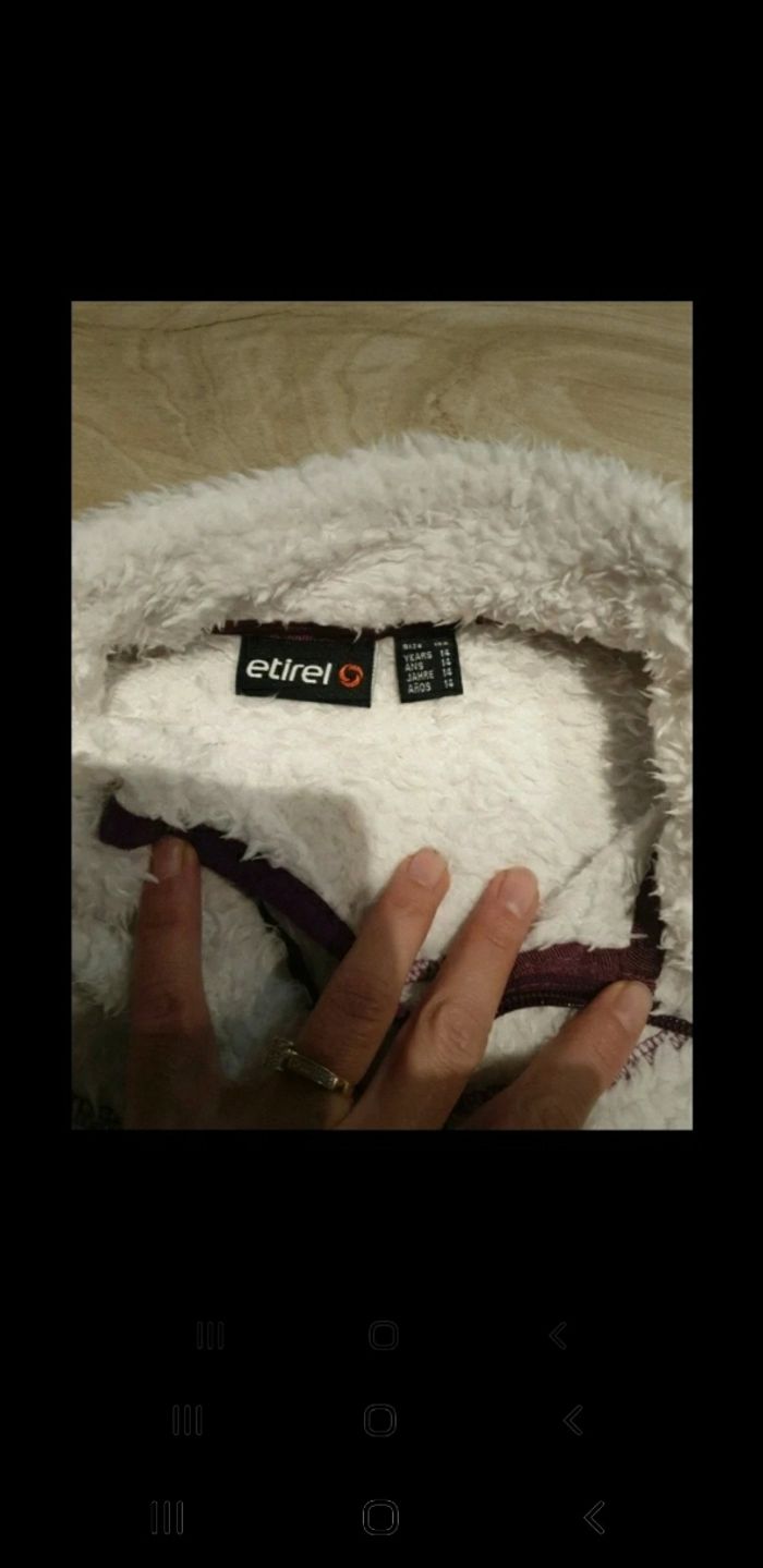 Veste polaire moumoute blanche fille étirel 14 ans - photo numéro 4
