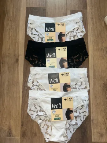 Lot de 4 slips dentelle intimement bio well