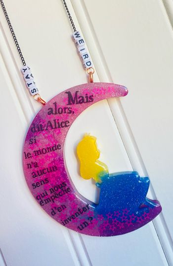 Suspension Dreamcatcher Lune Alice Wonderland