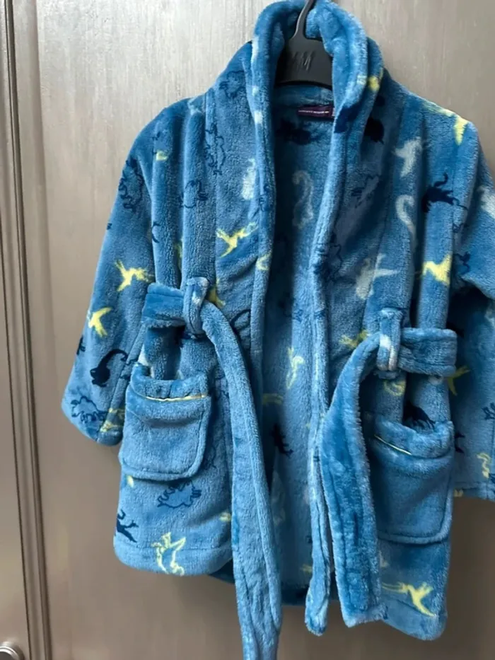 Peignoir sergent major 2/3 ans bleu dinosaures - photo numéro 8