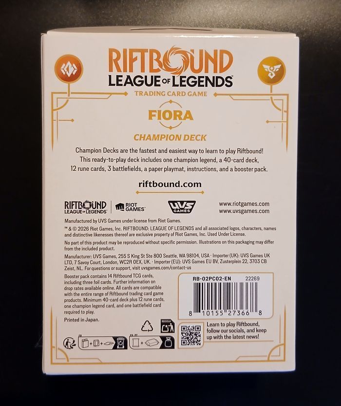 RIFTBOUND Deck Fiora – 1ère édition Spiritforged (SCELLÉ) - photo numéro 2