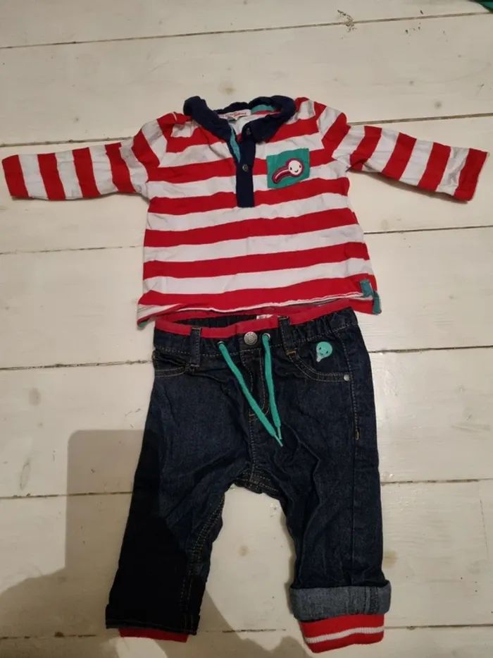 Ensemble tee shirt manche longue et pantalon - photo numéro 2