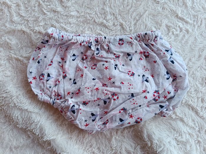 Ensemble 5 pièces (robe+boomer+tee shirt+gilet+chapeau) Fille 6 mois oiseau mer Sergent major - photo numéro 9