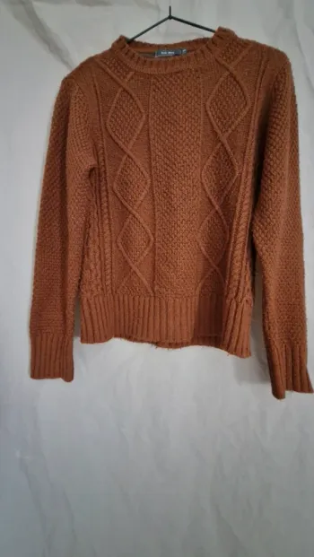Pull femme marron avec boutons 38
