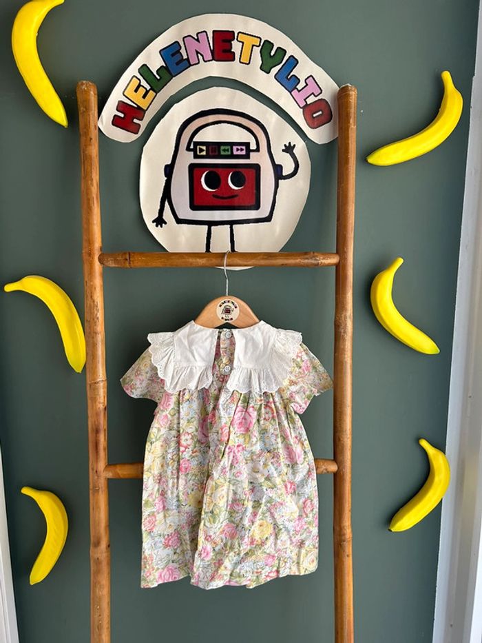 Robe fleuries vintage 12-18M - photo numéro 2