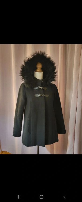 Manteau fourrure noire