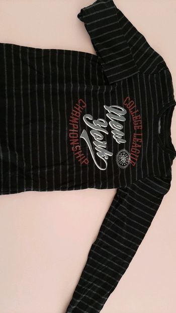 T shirt manches longues garçon noir 12 ans