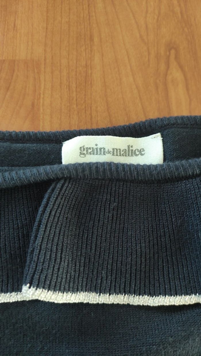 Pull bleu marine grain de malice taille M - photo numéro 3