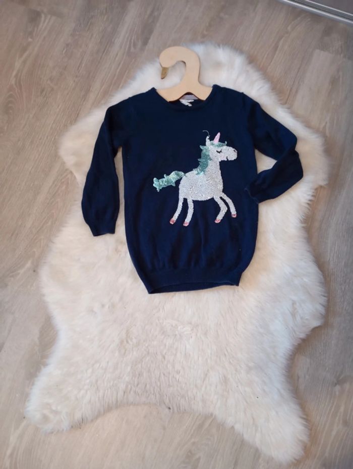 1€ young dimension robe pull licorne 3/4 ans