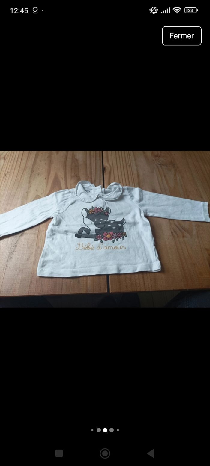 Lot de tes shirt bébé fille est 1 combi short - photo numéro 2