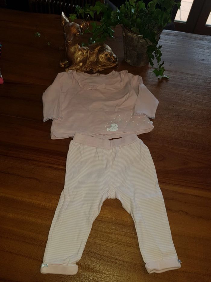 Ensemble rose pâle Absorba 6 mois fille