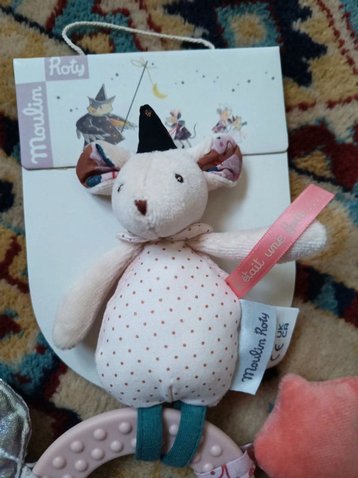 Anneau hochet éveil souris il était une fois moulin roty - photo numéro 3