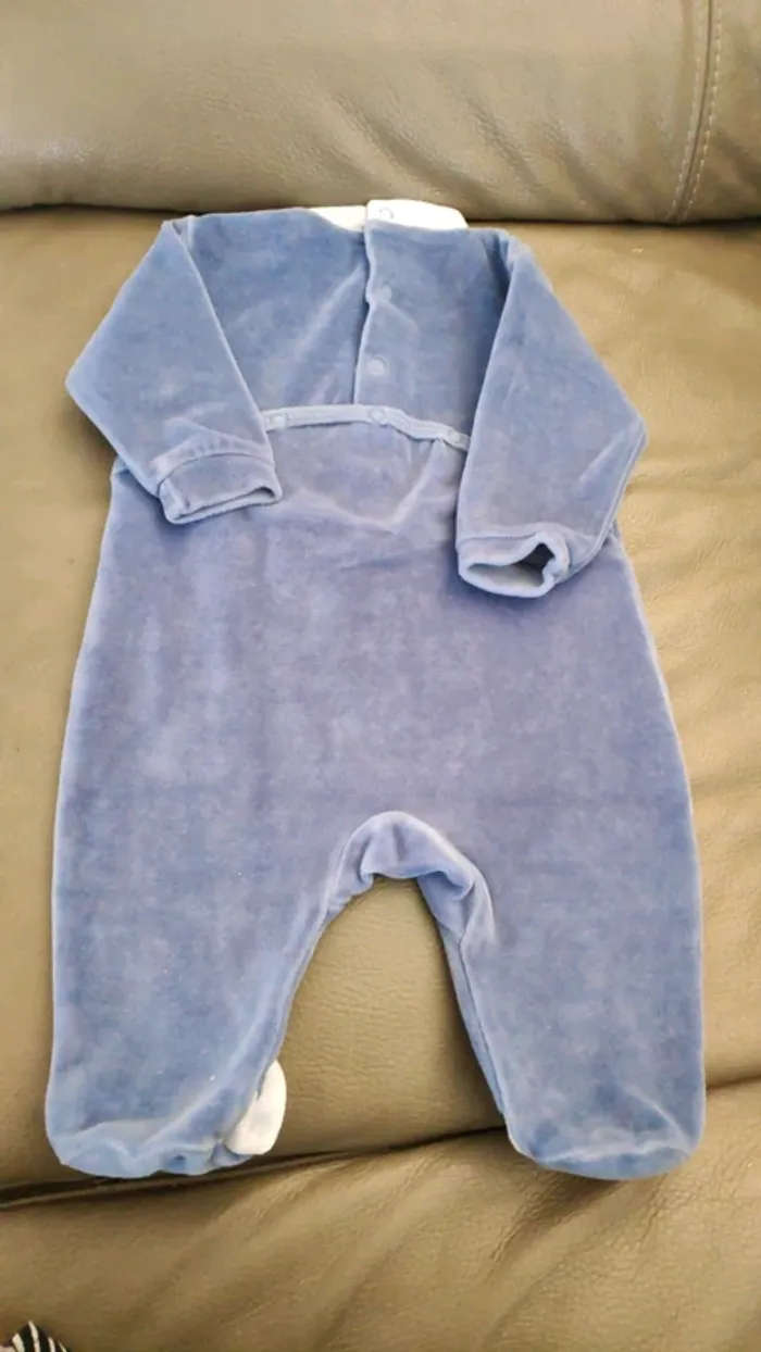 Pyjama bleu Vertbaudet 3 mois - photo numéro 2