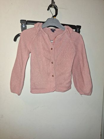 Gilet rose pailleté 36 mois