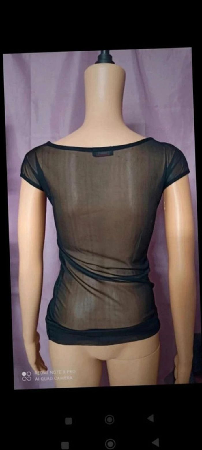 Top  haut noir transparent noir taille s - photo numéro 8