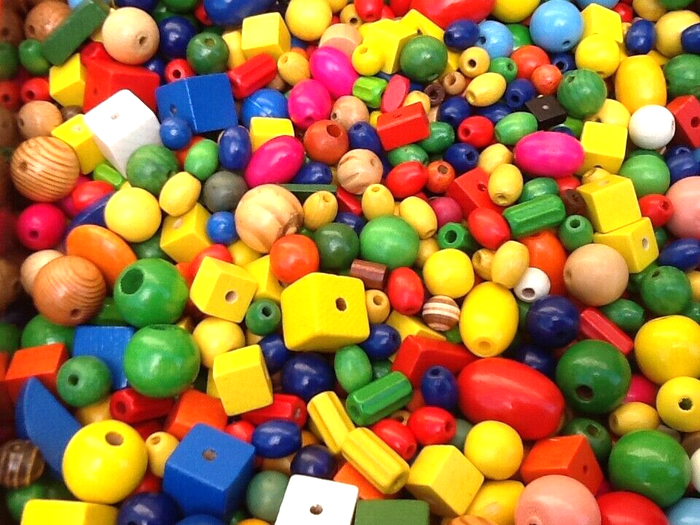 Lot mélange de perles en bois à enfiler - photo numéro 2