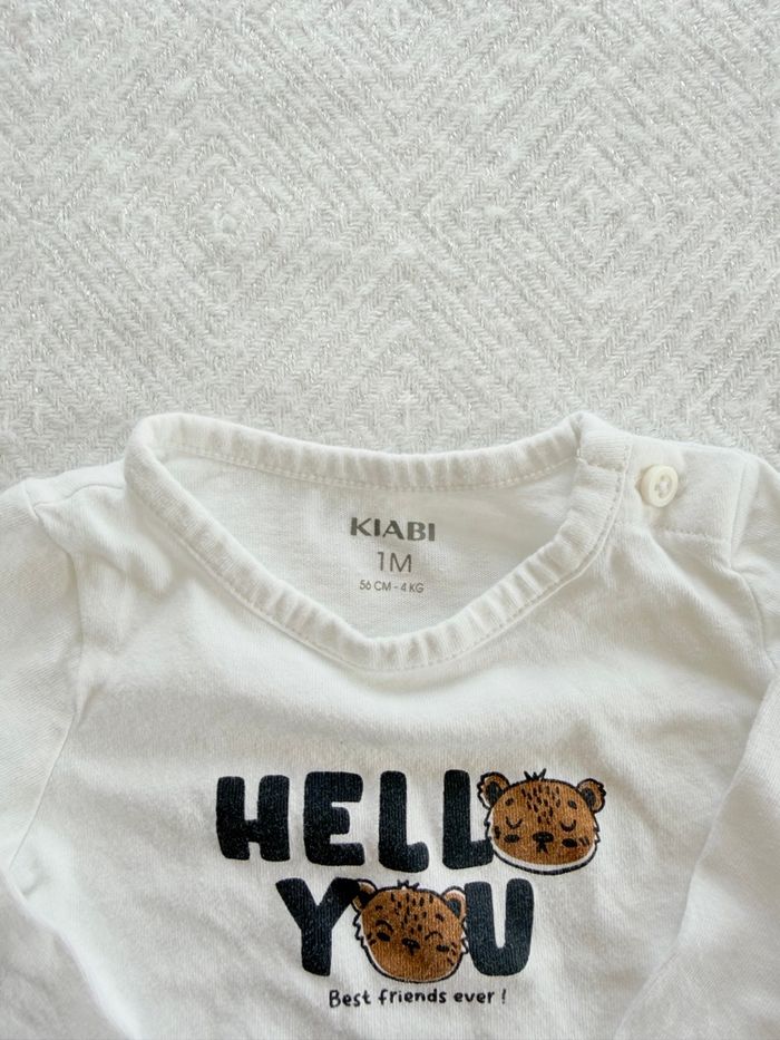 T shirt blanc manche longue Kiabi 1 mois - photo numéro 4