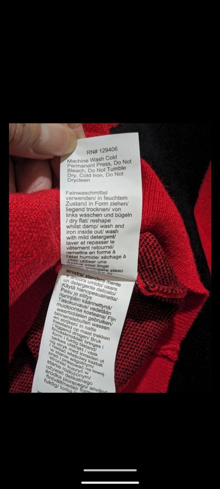 Beau pull hiver Bodyflirt rouge et noir. Taille 38 - photo numéro 7