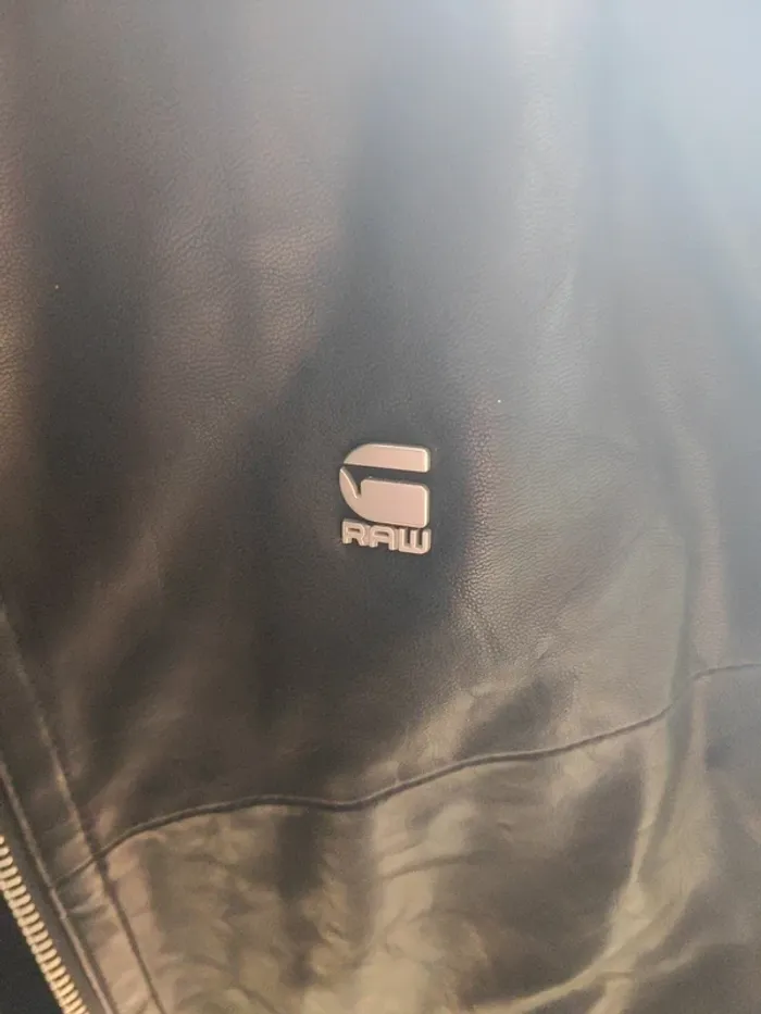 Veste en cuir noire homme Gstar taille L - photo numéro 2