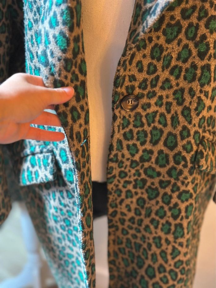 Manteau imprimé léopard vert – Garçonne – Taille unique - photo numéro 4