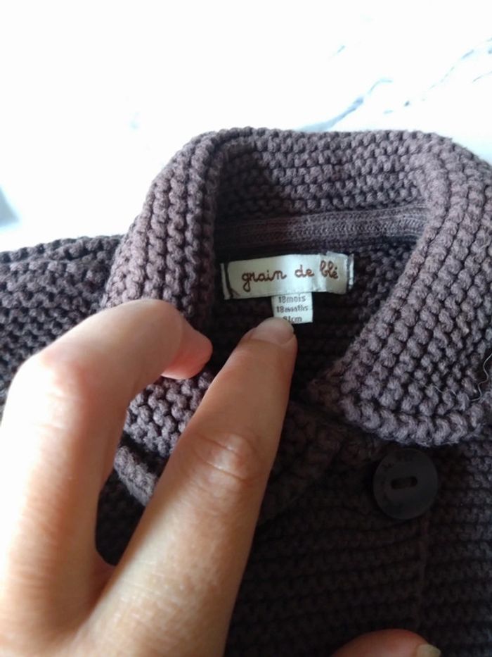 Gilet épais marron hiver long et épais bébé 18 mois - photo numéro 3