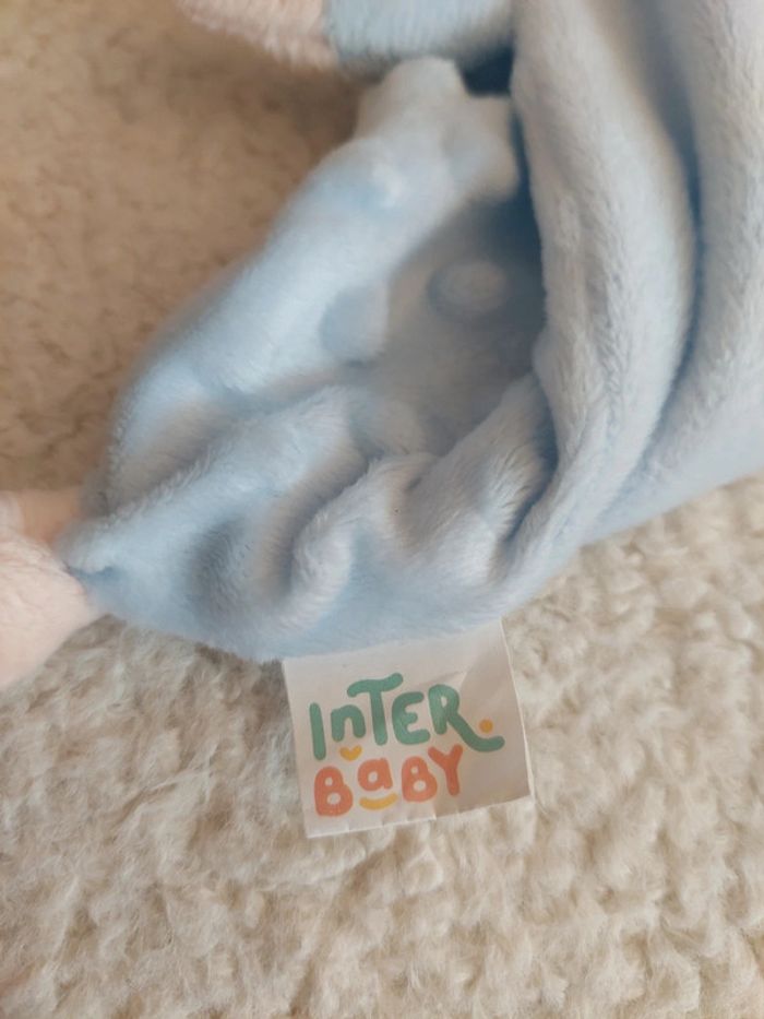 Interbaby - doudou plat carré bleu ane ou cheval - photo numéro 6