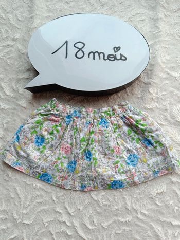 Jupe Fille 18 mois Fleurs Tex 100% coton