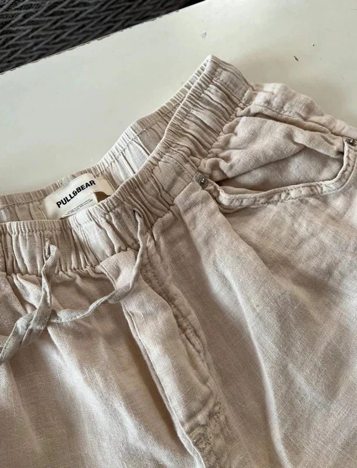 Short d'été 100% lin Pull & Bear taille M, neuf jamais porté - photo numéro 4